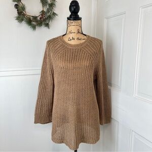 J. Crew Relaxed-Fit Tan Linen Beach Sweater